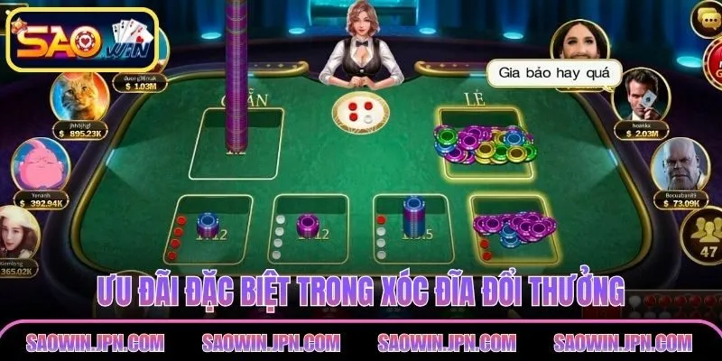 Xóc Đĩa Đổi Thưởng SAOWIN – Lý Do Nên Trải Nghiệm Ngay Ưu đãi đặc biệt trong xóc đĩa đổi thưởng